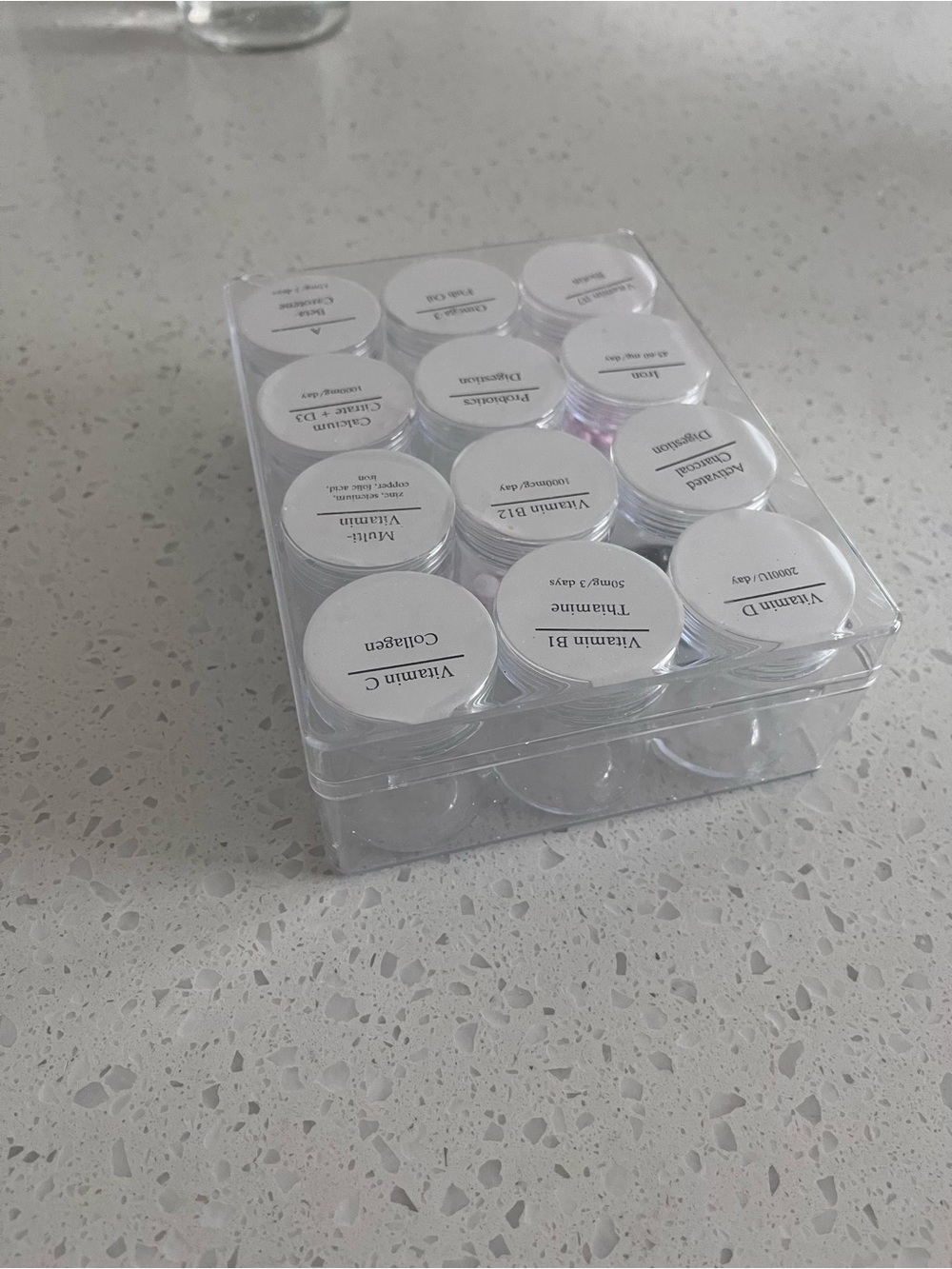 Custom vitamin organizer bariatric multi daily storage viral 12 bottle - Picture 4 of 7